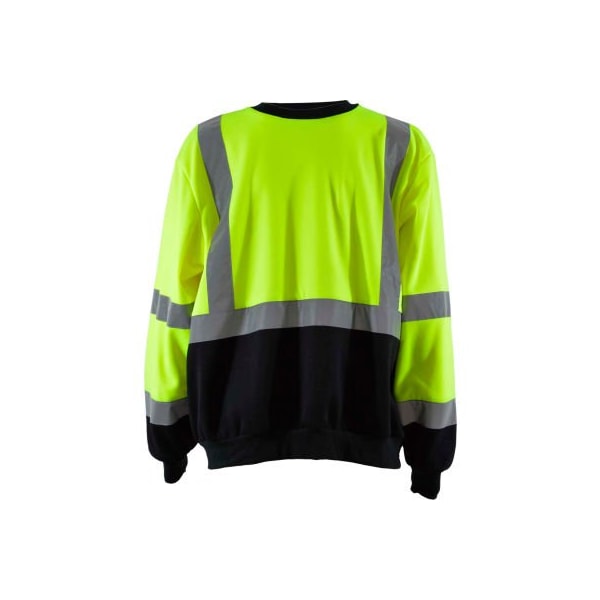 Petra Roc Inc Petra Roc HiVis Crew Neck Sweatshirt, ANSI Class 3, Polar Fleece, Lime/Black, 2XL LBCSW-C3-2X - main